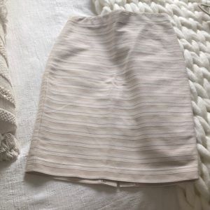 White & beige striped Ann Taylor pencil skirt